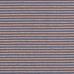 Narrow Stripes Cotton Jersey – copper/denim blue, 