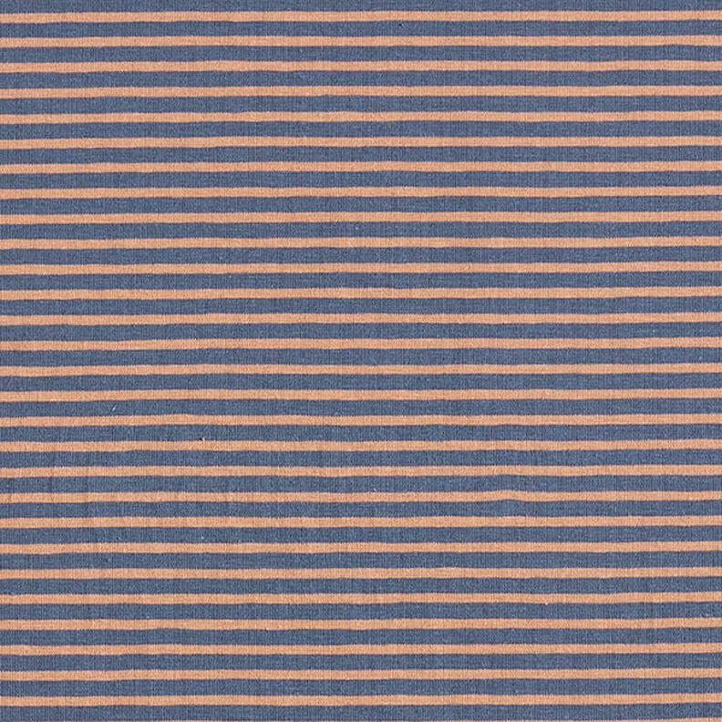 Narrow Stripes Cotton Jersey – copper/denim blue,  image number 1