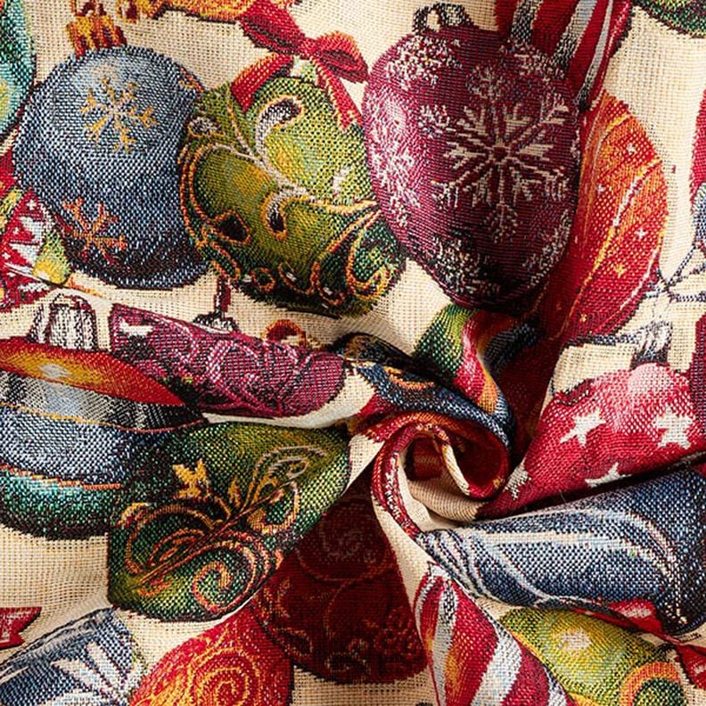 Tapestry Decor Fabric Colourful Christmas Baubles,  image number 3