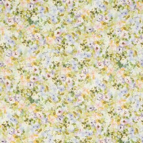 Chiffon sea of flowers recycled – pastel violet/lime green, 