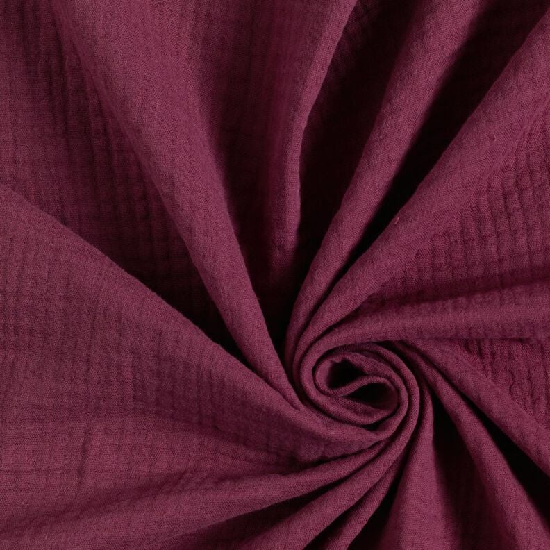 GOTS Triple-Layer Cotton Muslin – merlot,  image number 4