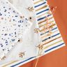 GOTS Cotton Jersey delicate watercolour stripes digital print – white/royal blue,  thumbnail number 5