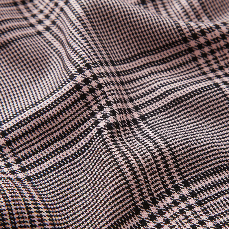 viscose fabric Glen Plaid – dusky pink/black,  image number 2