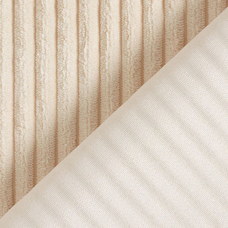 Upholstery Fabric soft corduroy – light beige,  image number 4