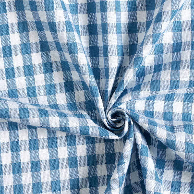 Cotton Vichy check 1 cm – denim blue/white,  image number 3