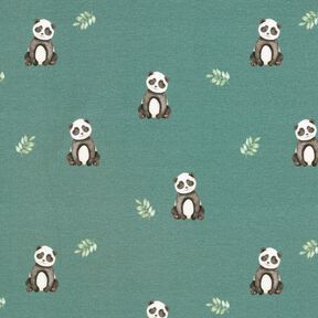 GOTS French Terry Panda Digital Print – reed, 