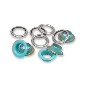 Eyelets with washers [20 pieces | Ø 11 mm] | Prym – mint/metallic silver, 