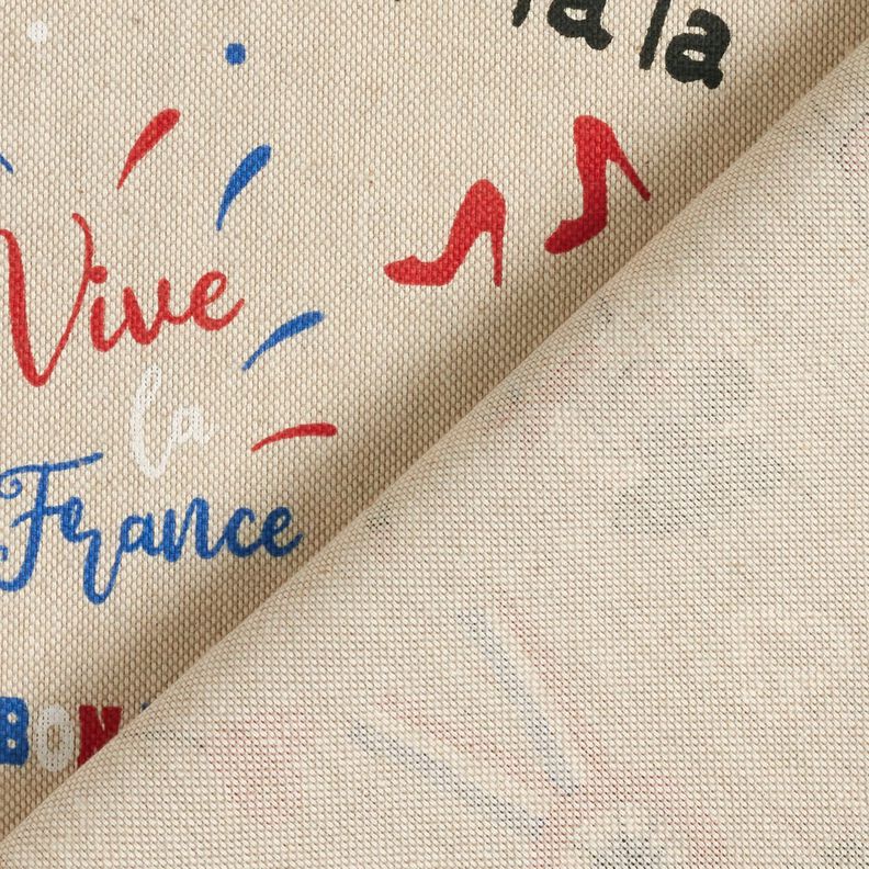 Decor Fabric Half Panama Paris – natural/red,  image number 4