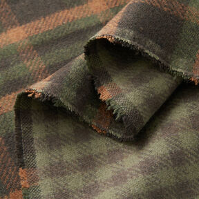 Coat fabric double-face tartan – terracotta/fir green, 