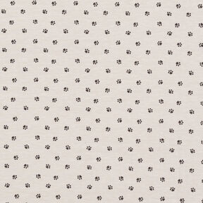 Cotton Jersey paw prints – misty grey, 