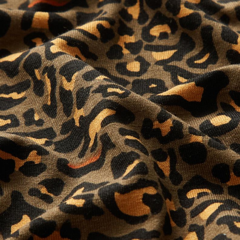 Viscose Jersey Leopard Print – dune/curry yellow,  image number 2