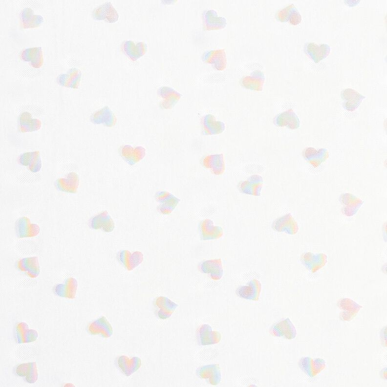 Foil hearts soft mesh – white,  image number 1