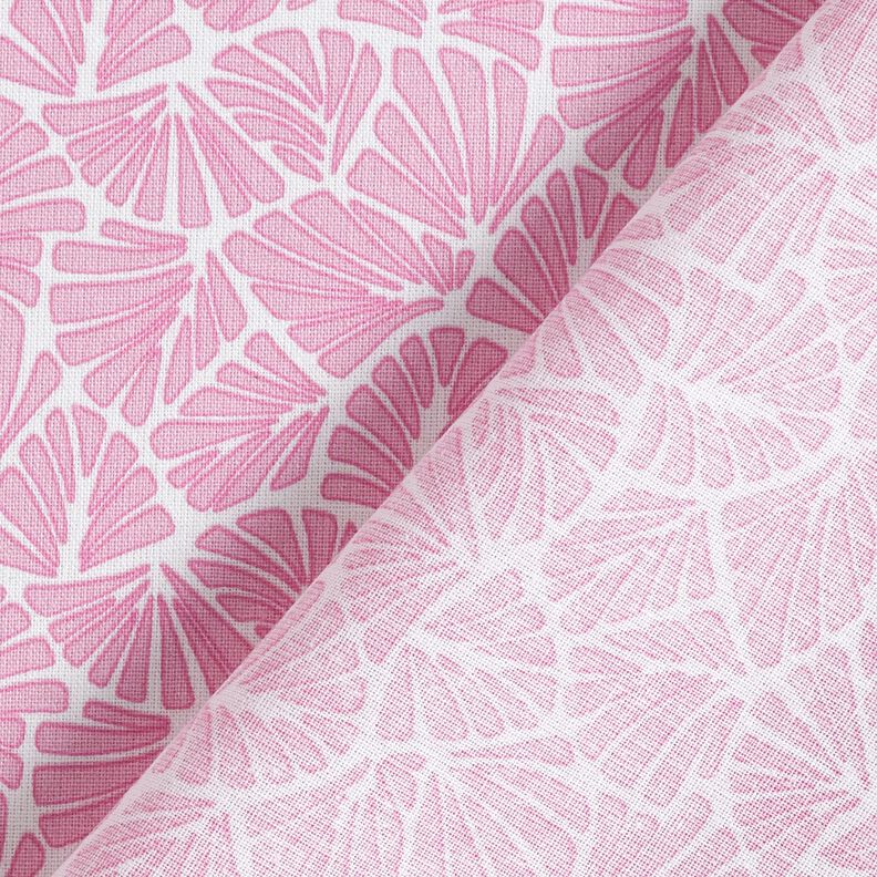 Coated Cotton abstract mini leaves – pink/white,  image number 5