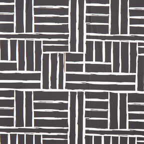 Decor Fabric Half Panama Abstract Grid – ivory/black, 