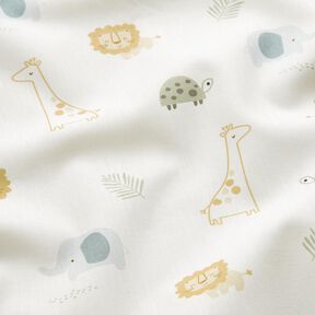 Cotton Poplin Baby Jungle Animals – ivory, 