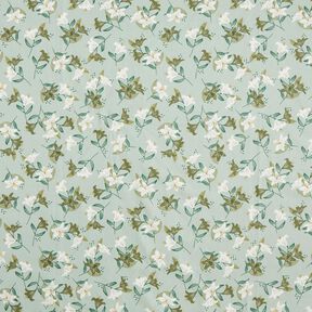 Cotton Poplin Lilies – pale mint/light khaki, 