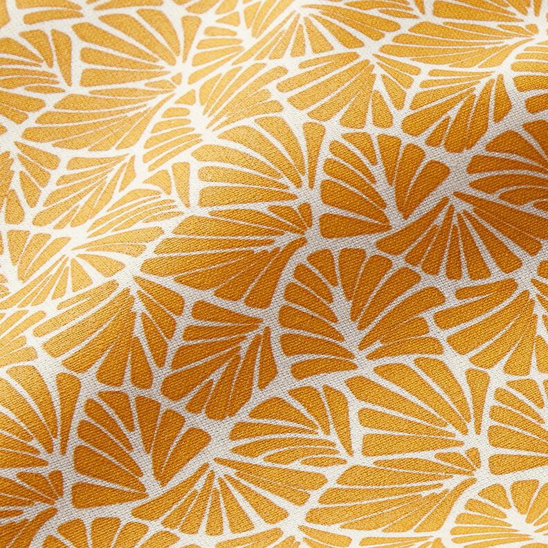 Coated Cotton abstract mini leaves – sunglow/white,  image number 3