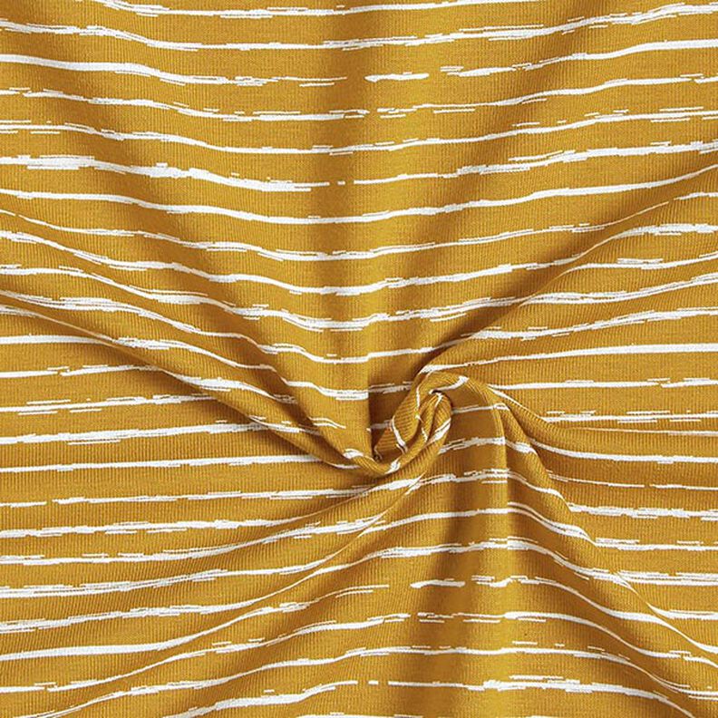 Cotton Jersey Scribble Stripes – mustard,  image number 3