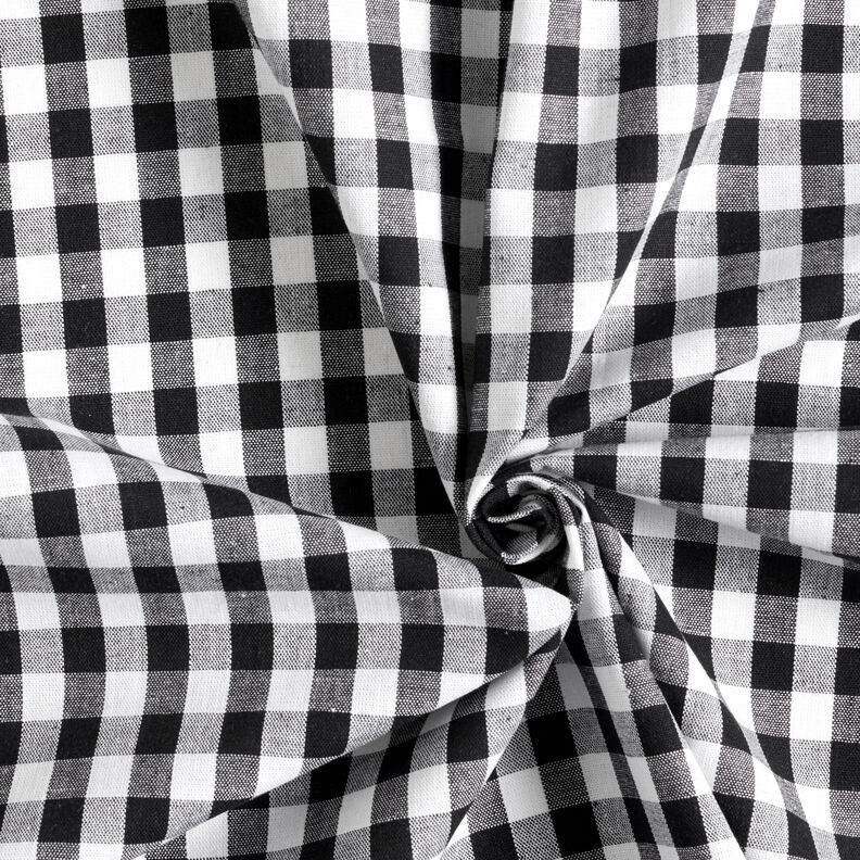 Cotton Vichy check 1 cm – black/white,  image number 3