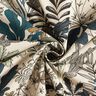 Decor Fabric Half Panama Leafy Forest – natural/petrol,  thumbnail number 3