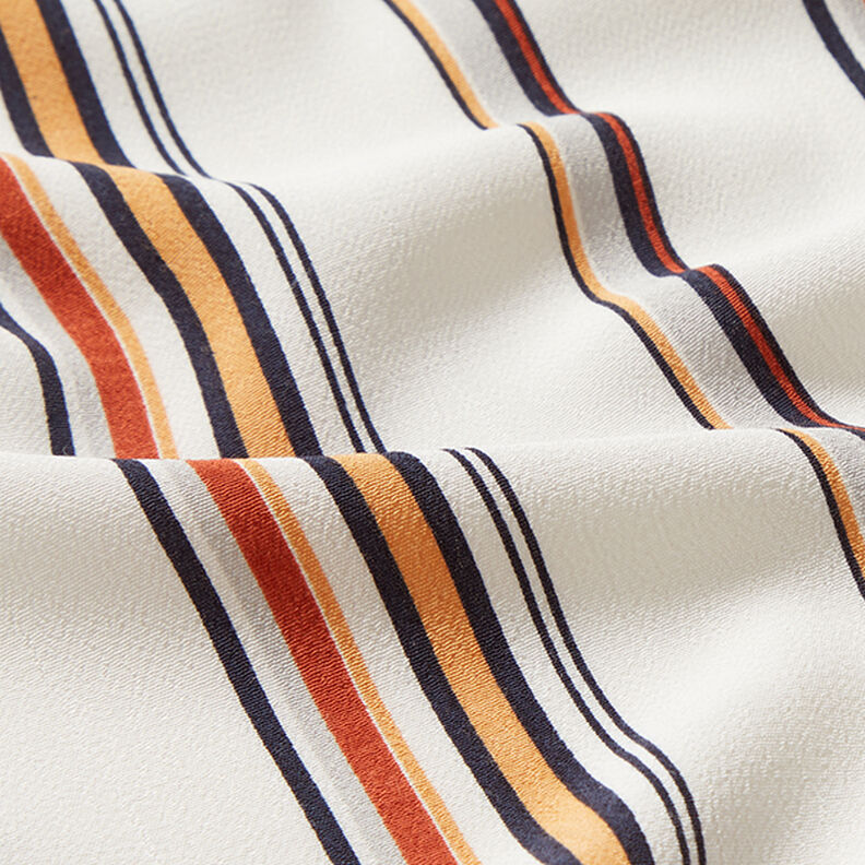 Vertical stripes viscose crepe – white,  image number 2