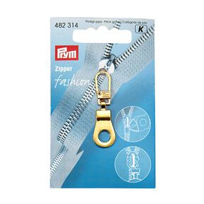 Eyelet fashion zip [ 41 x 12 mm ] | Prym – gold metallic, 