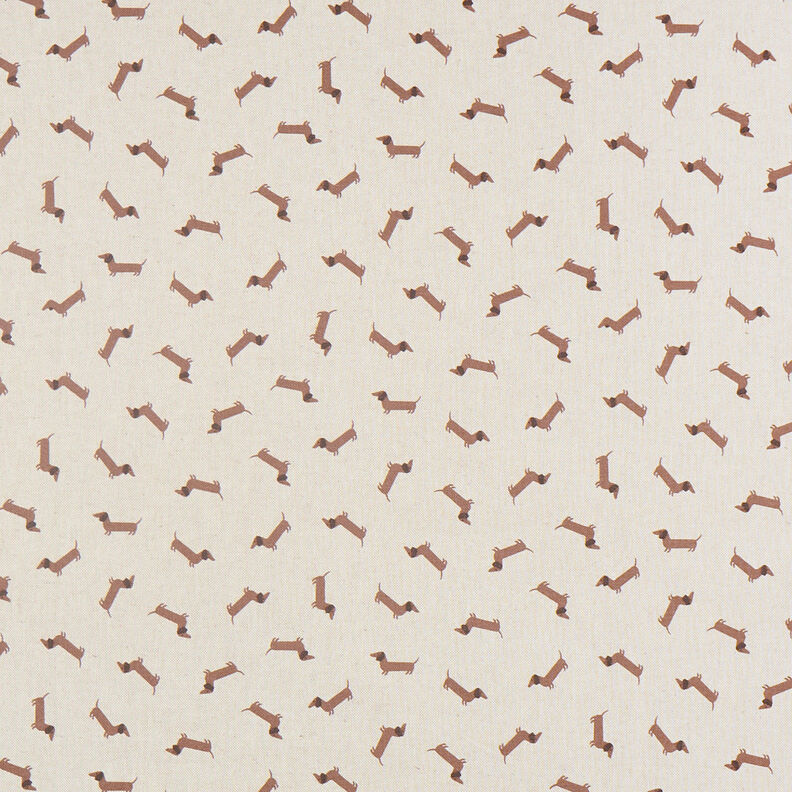 Decor Fabric Half Panama Dachshunds – natural/medium brown,  image number 1