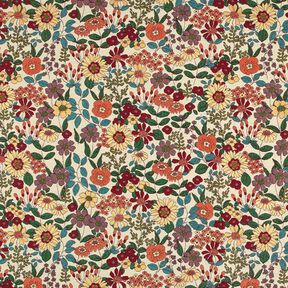 Decor Fabric Tapestry Fabric retro flowers – petrol, 