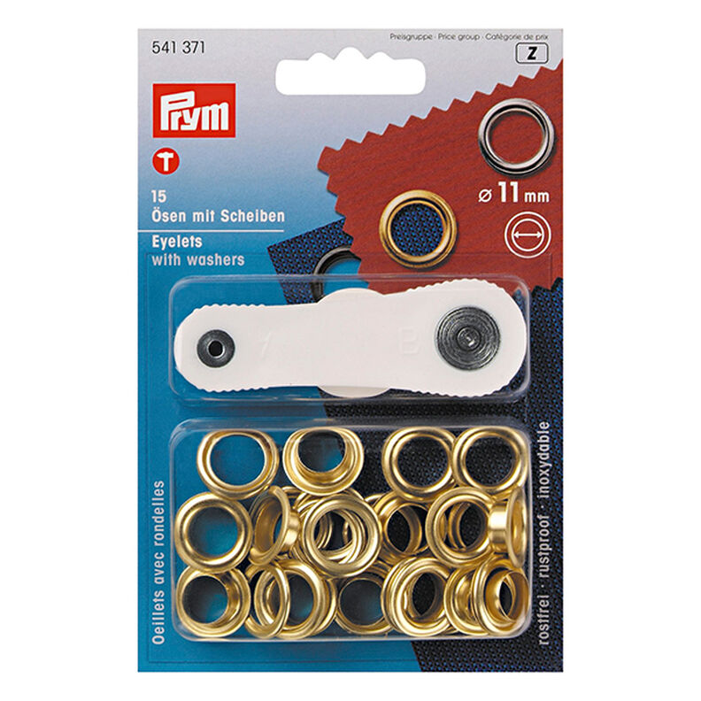 Eyelets and washers [Ø 11 mm] | Prym – metallic gold,  image number 1