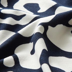 Viscose Jersey abstract leopard spots – midnight blue/white, 