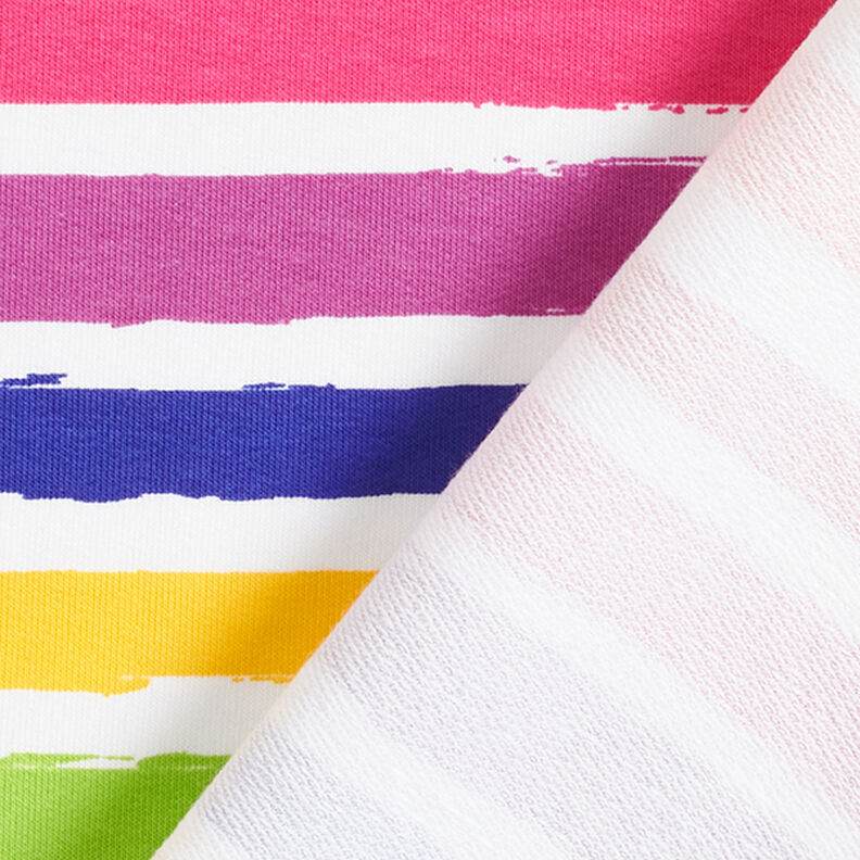 French Terry rainbow stripes – white,  image number 4