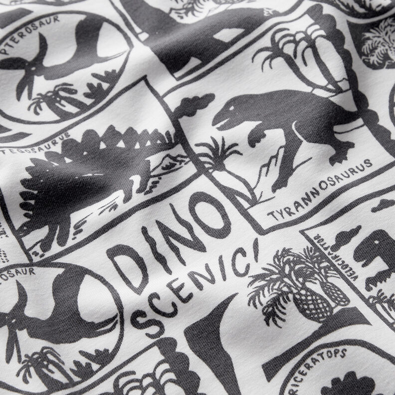 Cotton Jersey Dinosaur patches | by Poppy white/anthracite,  image number 2