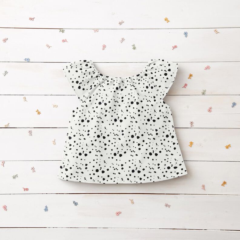 Muslin irregular dots, smooth – ivory/black,  image number 7