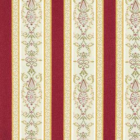 Biedermeier Stripes Jacquard Furnishing Fabric – cream/red, 