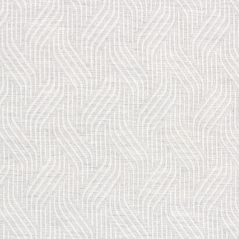 Decorative jacquard fabric, wavy lines – light grey,  image number 1