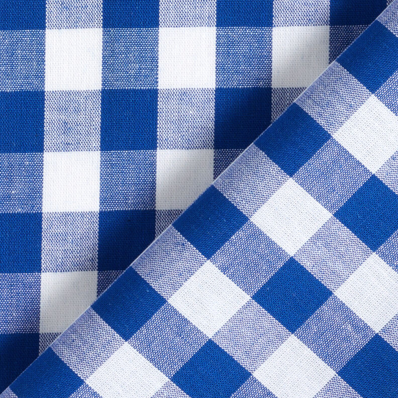 Cotton Vichy check 1,7 cm – royal blue/white,  image number 4