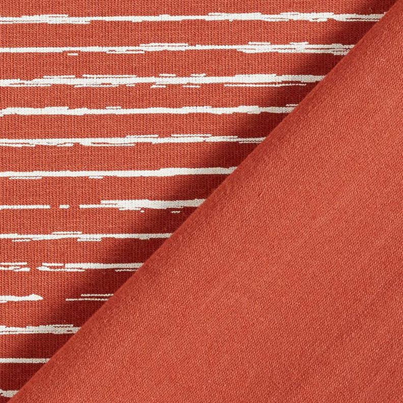 Cotton jersey scribble stripes – terracotta,  image number 4