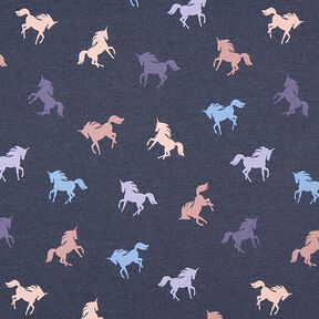 Cotton Jersey Unicorns – navy blue, 