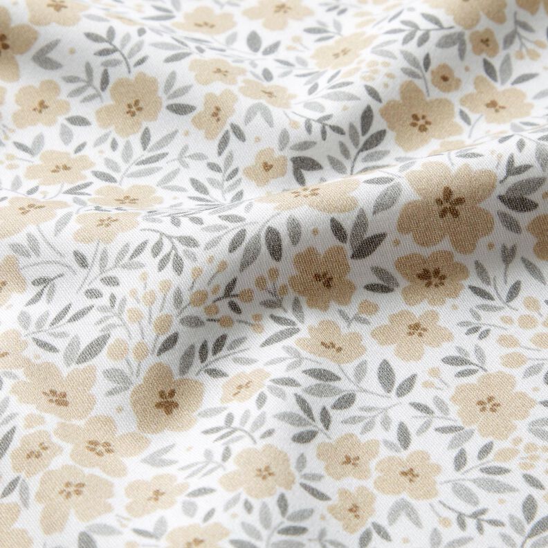 Decor Fabric Sateen sea of blooms – cashew/white,  image number 2