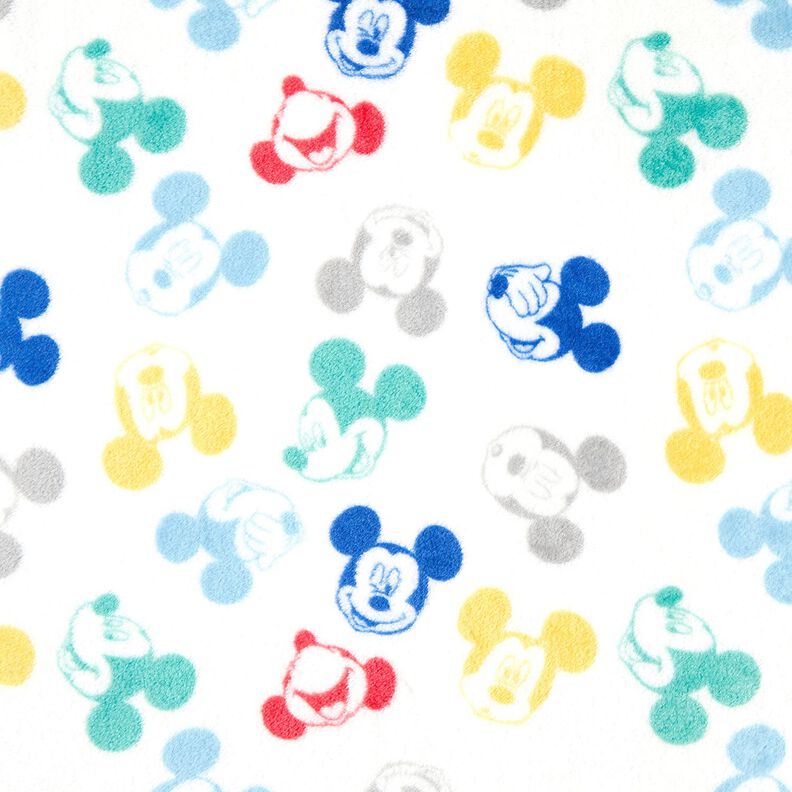 Cosy Fleece Licensed Fabric Mickey faces | Disney – ivory,  image number 1