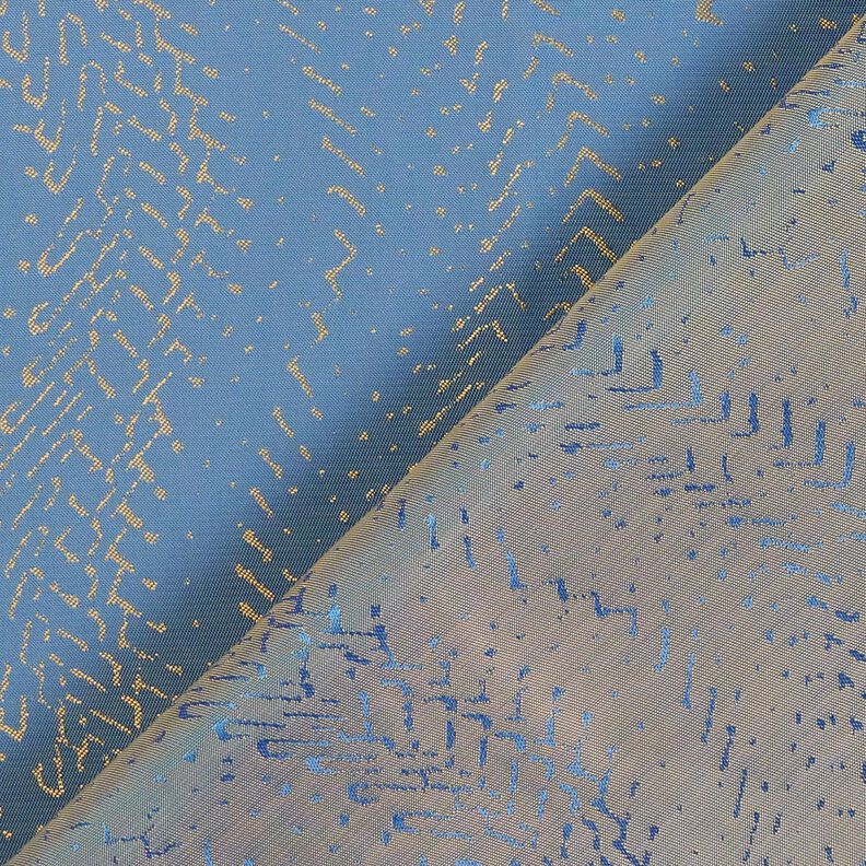 Lining Fabric Jacquard Scaly Pattern – blue/gold,  image number 4