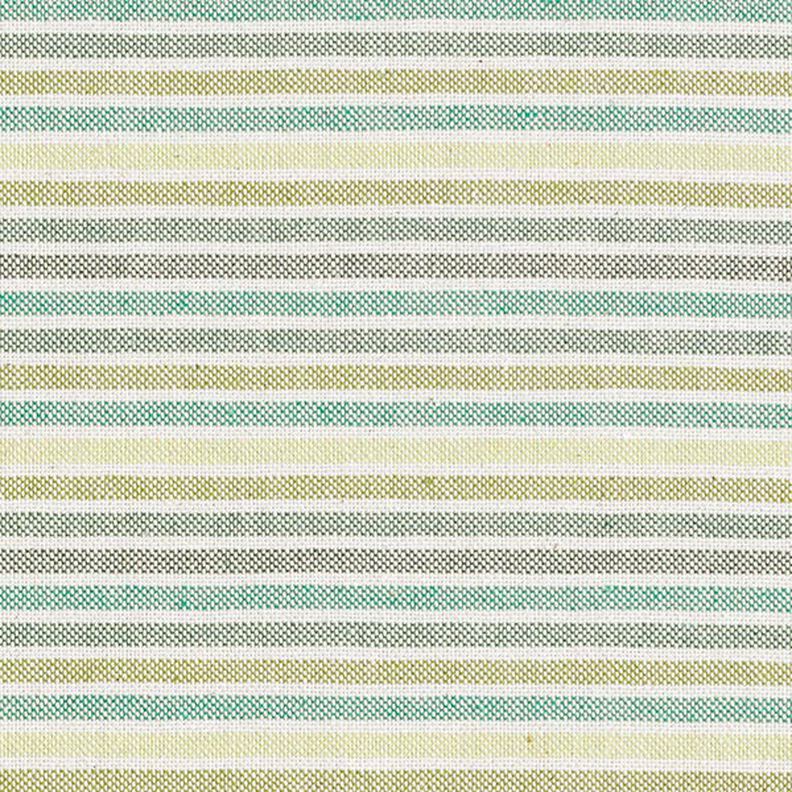 Decor Fabric Half Panama Multicoloured Stripes Recycled – light green,  image number 1