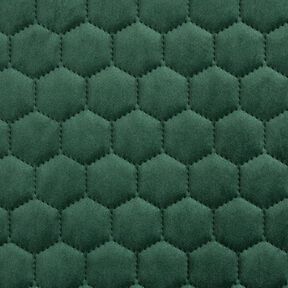 Upholstery Fabric Velvet Honeycomb Quilt – dark green, 