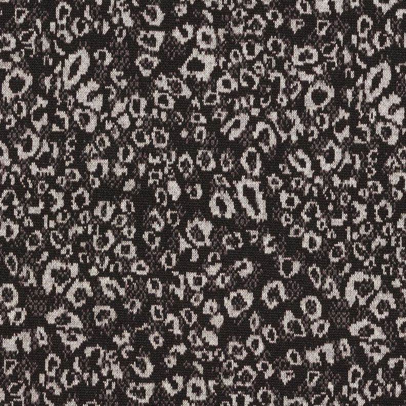 Jacquard knit abstract leopard print – black/misty grey,  image number 1