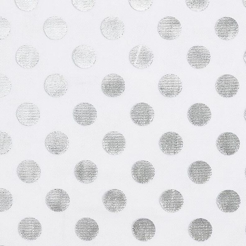 Tulle, glitter dots – silver metallic,  image number 1