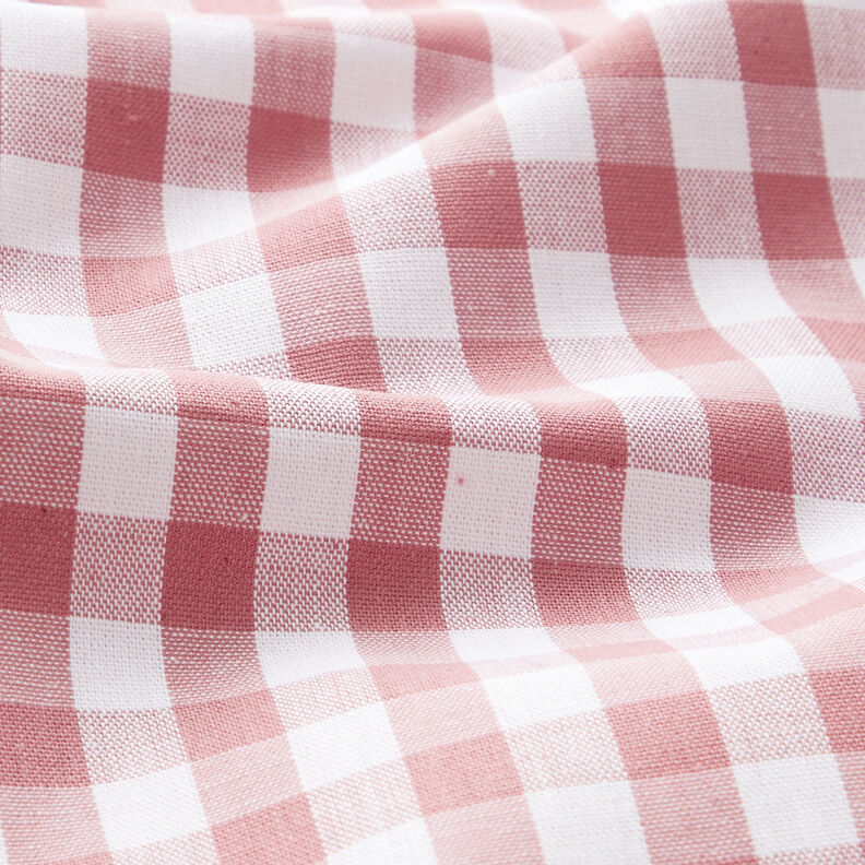 Cotton Vichy check 1 cm – dusky pink/white,  image number 2