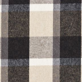 Coat Fabric Cotton Blend large tartan checks – light beige/antique silver, 