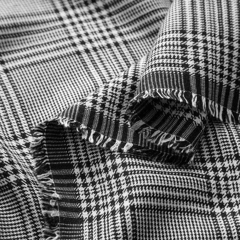 viscose fabric Glen Plaid – white/black,  image number 3