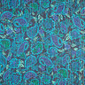 Chiffon Satin Glitter Stripes Paisley Flowers – turquoise/black,  thumbnail number 1