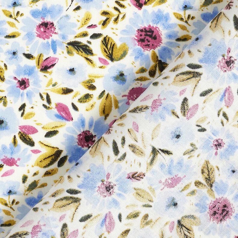 Sea of flowers cotton poplin – light blue/white,  image number 4